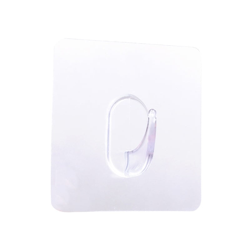 Adhesive Wall Hooks Clear Plastic Reusable Seamless Wall Mount Hanger