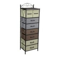 thumbnail image 6 of Household Essentials Victoria Dresser Tower Storage Organizer with 8 Multicolor Drawers Black Metal Frame and Mid Century Walnut Wood Grain Top, 6 of 7