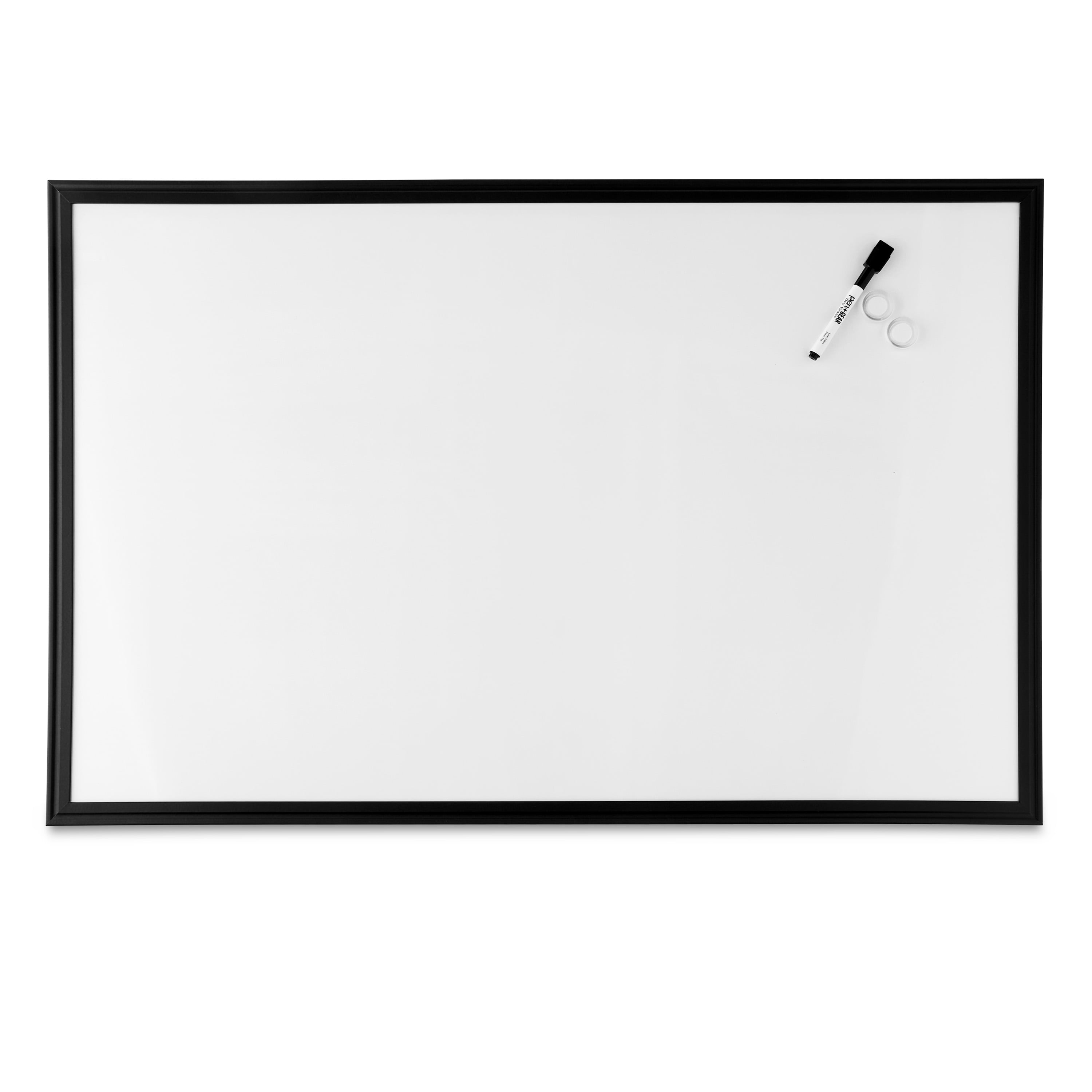 Pen+Gear Magnetic Dry Erase Whiteboard with Wooden Frame, Black, 23" x 35"
