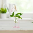 thumbnail image 4 of CRILSTYLEO 1Pcs Pink Hydroponic Vase for Office Desk Decor 11x7in, 4 of 8