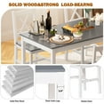 thumbnail image 3 of Soges 47" Dining Table Set for 4, 5-Piece Wood Kitchen Dining Table Set with 4 Chairs for Kitchen Dining Room Restaurant, Gray&White, 3 of 8