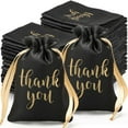 SDOTXA 50Pcs Thank You Gift Bags Polyester Satin Drawstring Pouches