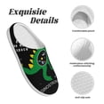 thumbnail image 5 of Fotbe Space Dino Cartoon Black Pattern Women's Fuzzy Curly Fur Memory Foam Loafer Slippers Indoor Outdoor Slippers Winter Home Shoes-37/38, 5 of 7