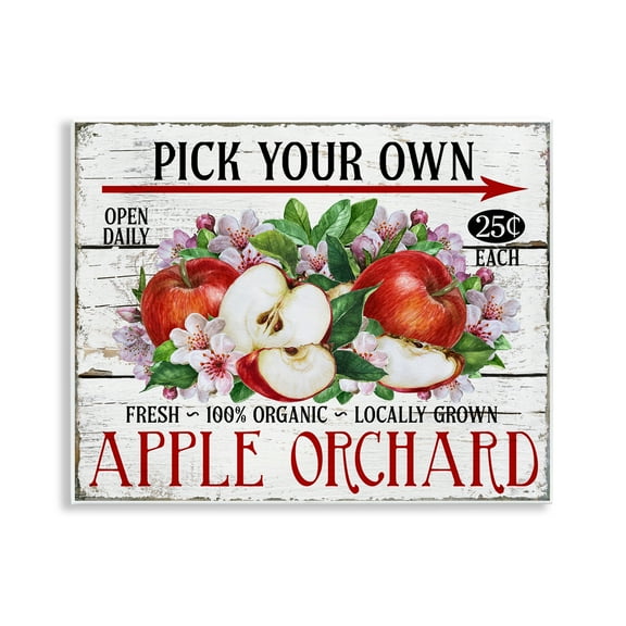 Stupell Industries Pick Your Own Apples Food & Beverage Painting Unframed Art Print Wall Art, 14 x 11