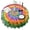 Colorful Rainbow Tie, variant on Indigo Tie Dye Floral Mandala Round Tablecloth 60"x60",Wrinkle Wipeable Table Cloth for Kitchen Dining Room Picnic Patio Party
