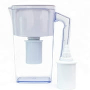 Plant Based Pros Alkaline Water Filter Pitcher - 2.5L Healthy Pure Water Ionizer, Two 60-Day Activated Carbon Filters, BPA Free, Healthy, Clean, Toxin - Updated