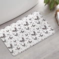 thumbnail image 2 of Black White Butterfly Pattern Bathroom Rugs Mat,Non Slip Microfiber Bathroom Rug,Rubber Backing,Soft Bathroom Mats for Bathroom Floor,Tub and Shower,17x27in(43x68cm), 2 of 5