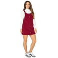 thumbnail image 3 of Celebrity Pink Women's and Women's Plus Corduroy Pinafore Mini Dress, Sizes XS-4X, 3 of 4