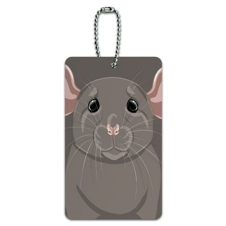 Dumbo Rat - Graphics and More Rat Dumbo Fancy Gray - Pet Mouse ID Card Luggage Tag