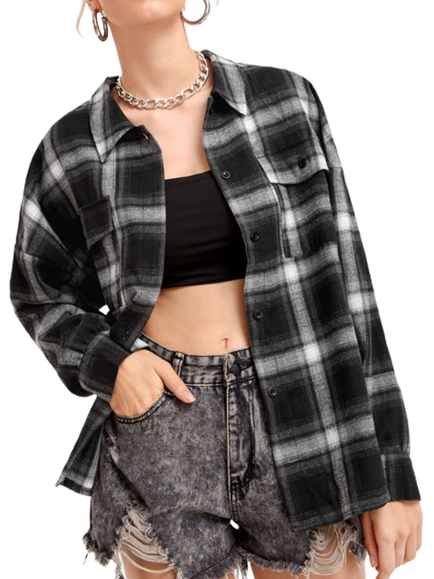 Flannel Crop Tops