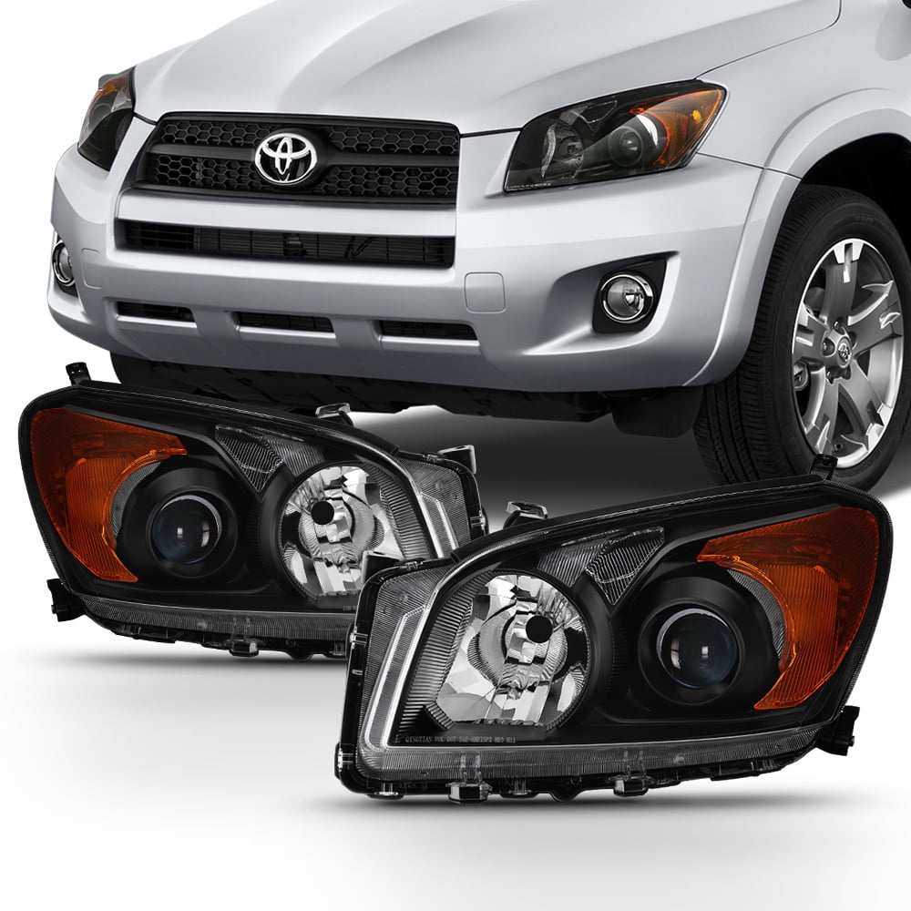 Fits 20092012 Toyota RAV4 RAV4 Black Headlights Light Driver