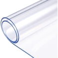 thumbnail image 1 of 20X96 Inch 1.5mm Thick Clear Plastic Tablecloth Rectangle PVC Vinyl Pet Carpet Protector Crystal Clear Table Cover Conference Desk Top Pad Protector Clear Plastic Table Runner End Tabletop Pad, 1 of 5