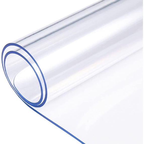 20X96 Inch 1.5mm Thick Clear Plastic Tablecloth Rectangle PVC Vinyl Pet Carpet Protector Crystal Clear Table Cover Conference Desk Top Pad Protector Clear Plastic Table Runner End Tabletop Pad