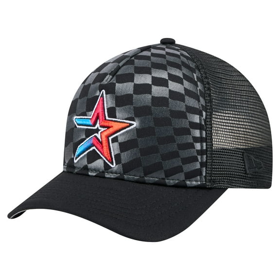 Men's New Era Black Houston Astros Gradient 9FORTY A-Frame M-Crown Trucker Adjustable Hat