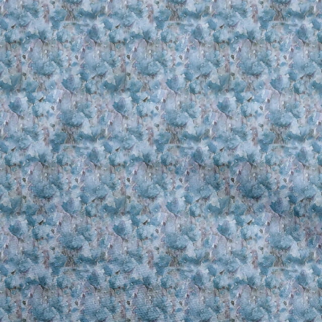 oneOone Cotton Silk Light Blue Fabric Abstract Floral Craft Projects Decor Fabric Printed By The Yard 42 Inch Wide