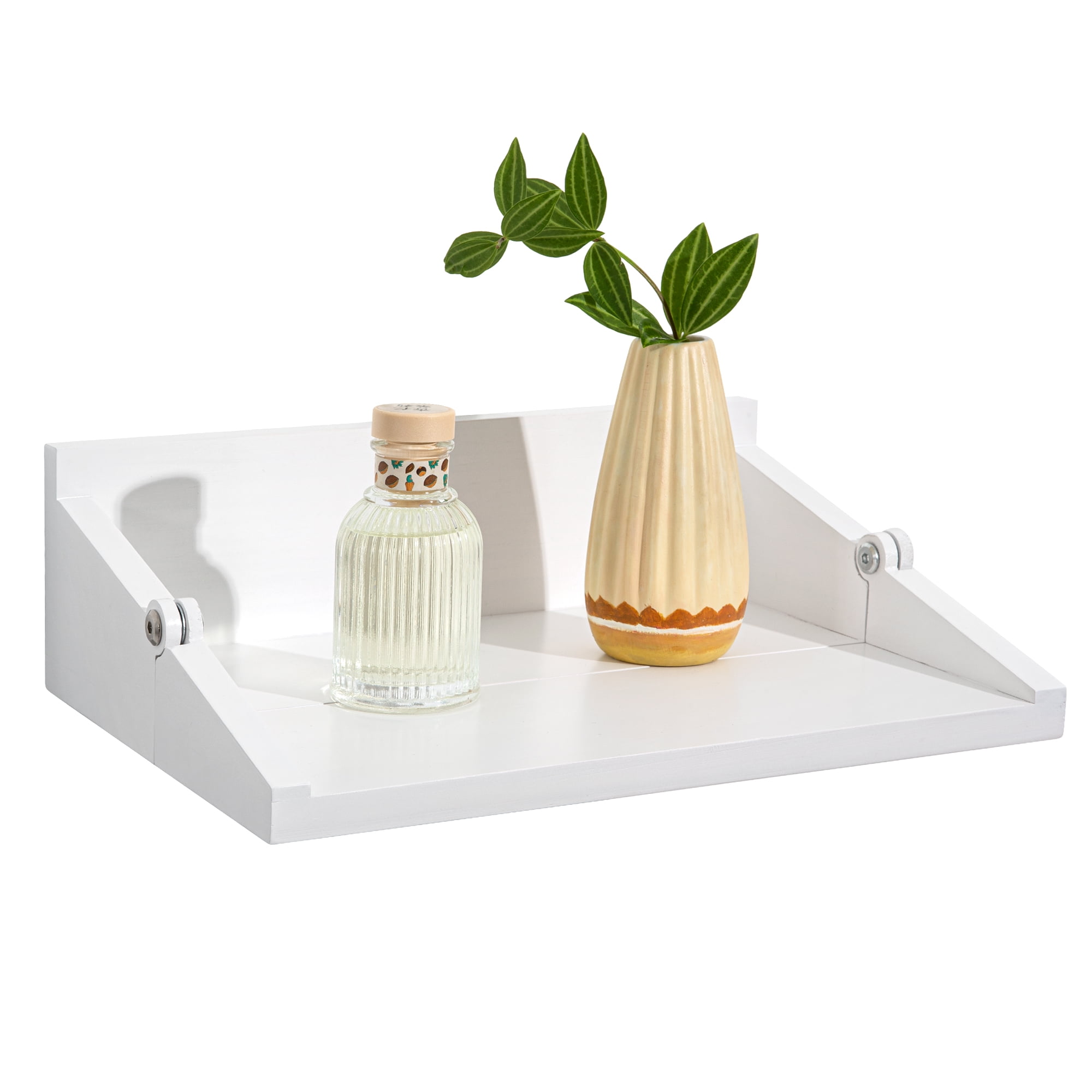SUMGAR Floating Nightstand White Modern Bedside Table Organiser Fully Assembled Shelf Small Spaces Wall Mounted Storage Wood Furniture for Bedroom Home Decor 13 Inch Wide