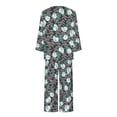thumbnail image 5 of Matching Sets For Women Summer 2PC Round Neck Long Sleeve Two-piece Comfortable Home Pajamas Set Sports Set Up to 65% off, 5 of 5