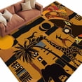thumbnail image 2 of Black African Women Area Rug 6x9 FT, Non Slip Living Room Throw Carpet, Boho Brown Elephant Giraffe Ethnic Washable Soft Large Floor Carpet Non-Shedding Rug for Bedroom Dining Room Play Room, 2 of 9