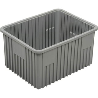 Choice 22 x 15 x 17 Large Stackable Grey Chafer Tote / Storage Box with  Attached Lid