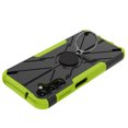 thumbnail image 6 of Heavy Duty Bracket Case for Samsung Galaxy A14 5G, Dual-Layers Rugged PC Soft Silicone Shockproof Lens Protection Case with Rotated Ring Holder Kickstand Magnetic Non-Slip Cover,Green, 6 of 6
