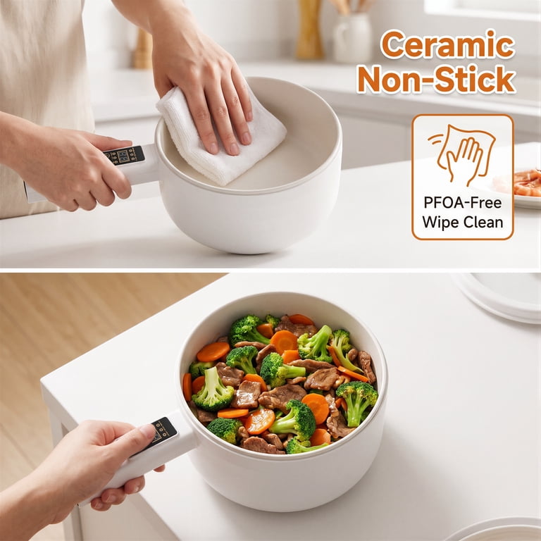 Suodoka Smart Electric Hot Pot, 2 Qt, White with Touch Screen photo 7