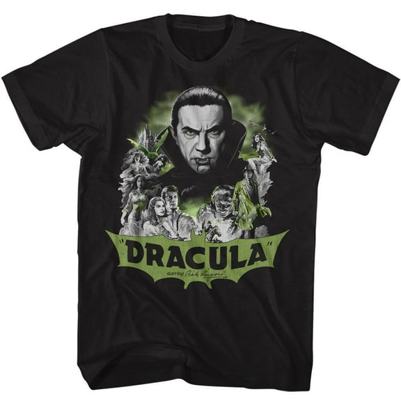 Bela Lugosi Bw Comic Art Black Adult T-Shirt 4Xlt