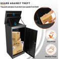 thumbnail image 4 of Package Delivery Boxes for Outside, 41.3'' x 20.8'' x 16.5'' Ultra Large Mailbox for Parcel, Automobile Steel Parcel Mailbox, Waterproof Anti-Theft Parcel Drop Box for Home Business, Black, 4 of 7