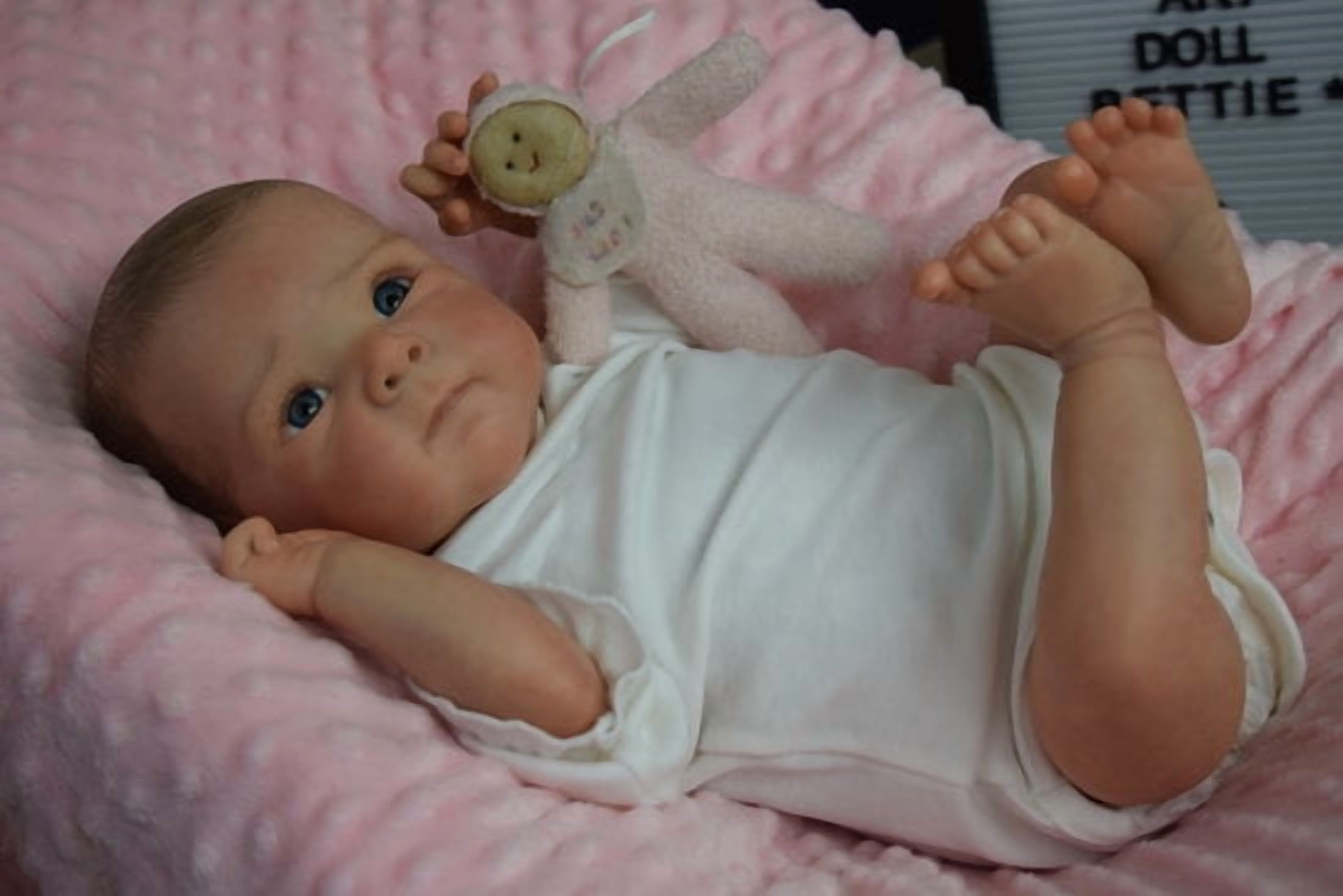 20 Inch Reborn Baby Doll Girl Full Body Vinyl Lifelike Realistic Doll Hand Painted Hair Soft Touch Waterproof Bath Doll Gift for Kids Age 3+