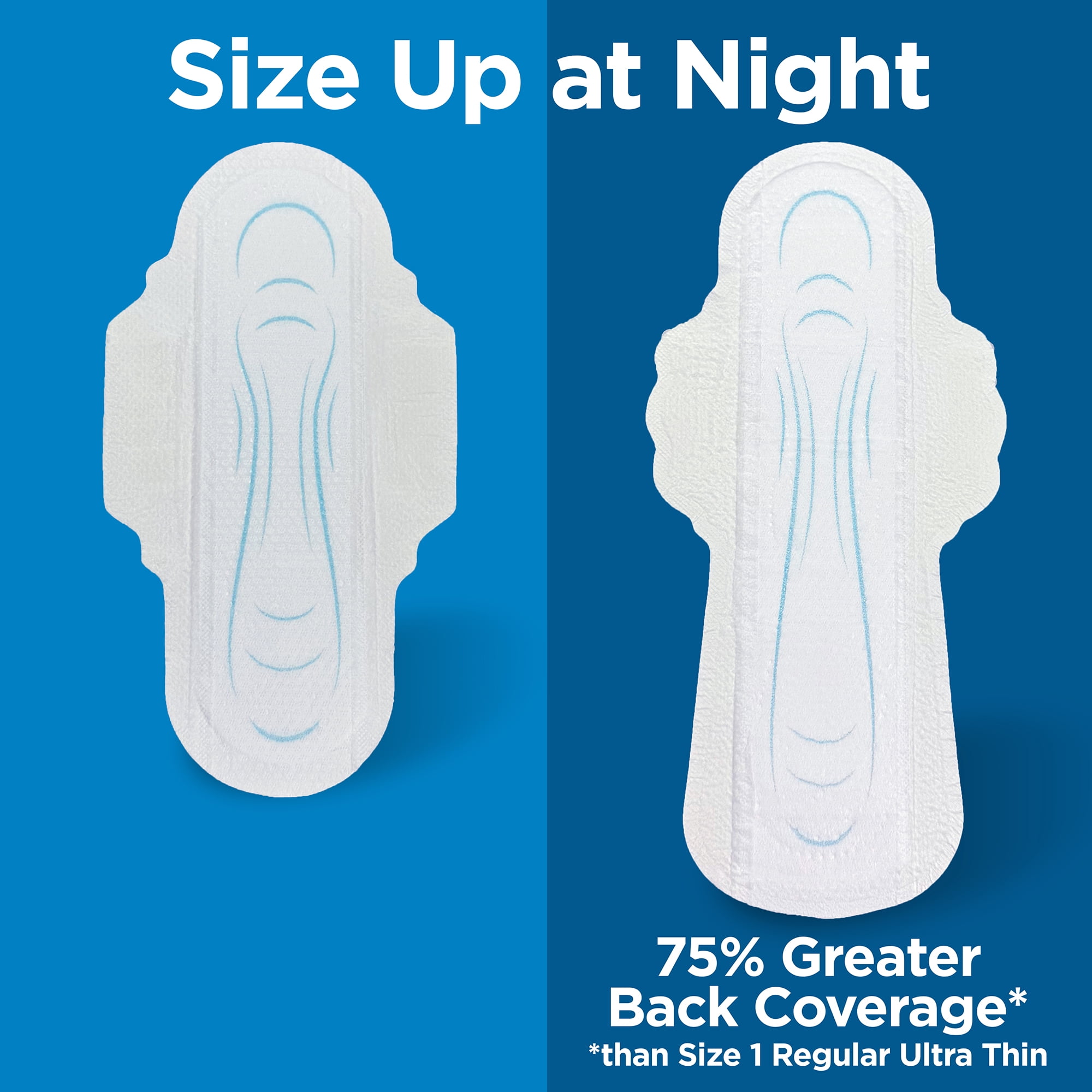 Equate Ultra Thin Pads with Flexi-Wings, Overnight Absorbency, Size 4, 28 Count