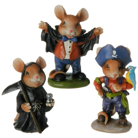 Raz Imports Halloween Decor - Costume Mice Figurines 3pc Set