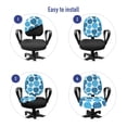 thumbnail image 4 of Abstract Office Chair Slipcover, Blue Toned Shapes with Stripes and Dots Creative Retro Style Illustration, Protective Stretch Decorative Fabric Cover, Standard Size, Blue and Pale Blue, by Ambesonne, 4 of 5