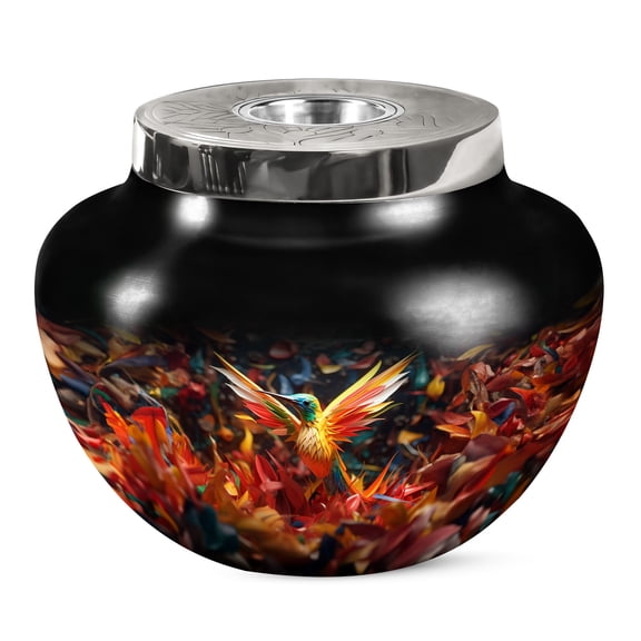 KARYLIZ Humming Bird Cremation Urn - Urn For Human Ashes Adult Female - Urn For Ashes Adult Male - Urns For Human Ashes Adult Man - Large Urns For Human Ashes Adult - Adult Burial Urns 10 Inch