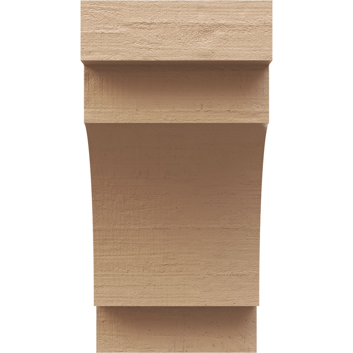 12"W x 12"D x 24"H Wide Mediterranean Rough Cedar Woodgrain TimberThane Corbel, Primed Tan