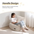 thumbnail image 2 of BYBYME Kids Bean Bag Chair,Soft Memory Foam Bean Bag Chair with Pocket for Toddlers,Lazy Sofa Lounger for Gaming,Reading,Beige, 2 of 7