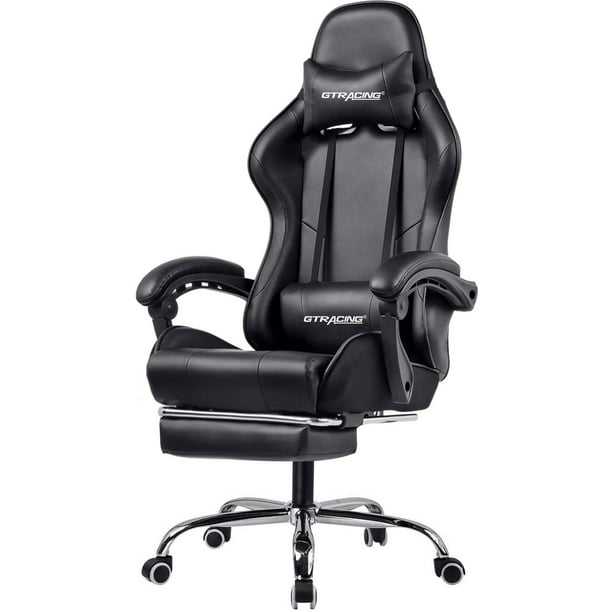 Gtplayer Gaming Chair with Footrest Ergonomic Massage