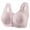 Gray, variant on Womens Sports Bras Solid Color Plus Size Front Hook Wireless Fixed Cup Lift Adjustable Bra