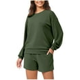 thumbnail image 1 of PEZHADA Womens Long Sleeve Tops Womens Long Sleeve Loose Sweatshirt Womens Tops Pocket Blouses Long Sleeve Round-Neck Blouses Womens Blouses Long Sleeve, 1 of 9