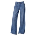 thumbnail image 6 of Women's High Waist Jeans, Baggy Wide Leg Denim Pants, Stretchy Comfortable Jeans for Women, Casual Loose Fit Trousers, Daily Wear and Outfit Essentials-Sky Blue, 6 of 6