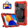 thumbnail image 2 of Case for Xiaomi Redmi Pad SE 8.7 inch 2024, 360 Rotating Stand Handle Shoulder Strap Heavy Duty Shockproof Cover, Red, 2 of 7