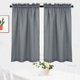 thumbnail image 2 of Shininglove Short Curtain Set Watertight Bathroom Curtain Drapes, 30" x 45"+15", Grey, Set of 3, 2 of 6