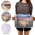 thumbnail image 7 of 1-Pack Square Closet Organizers with Handles Open Basket Bins Watercolor Winter Landscape Storage Basket for Home Office, 7 of 7