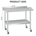 thumbnail image 3 of 30 x 24 Inches Stainless Steel Work Table,Stainless Steel Table with Backsplash and 4 Caster Wheels,Heavy Duty Commercial Food Prep Worktable for Kitchen Prep Work, 3 of 8