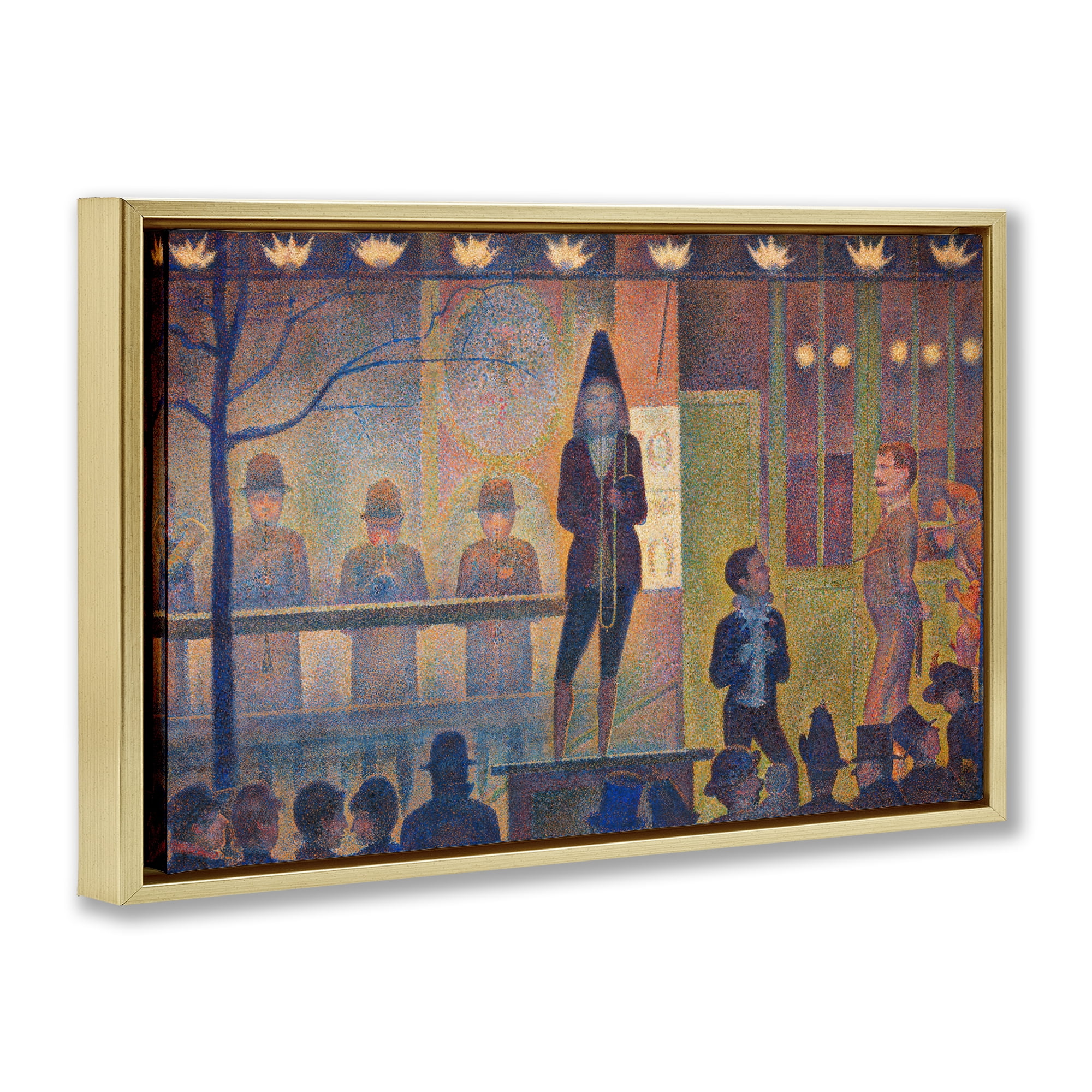 Stupell Industries Classic Circus Sideshow People Painting Gold Floater Framed Canvas Art Print Wall Art, 25 x 17