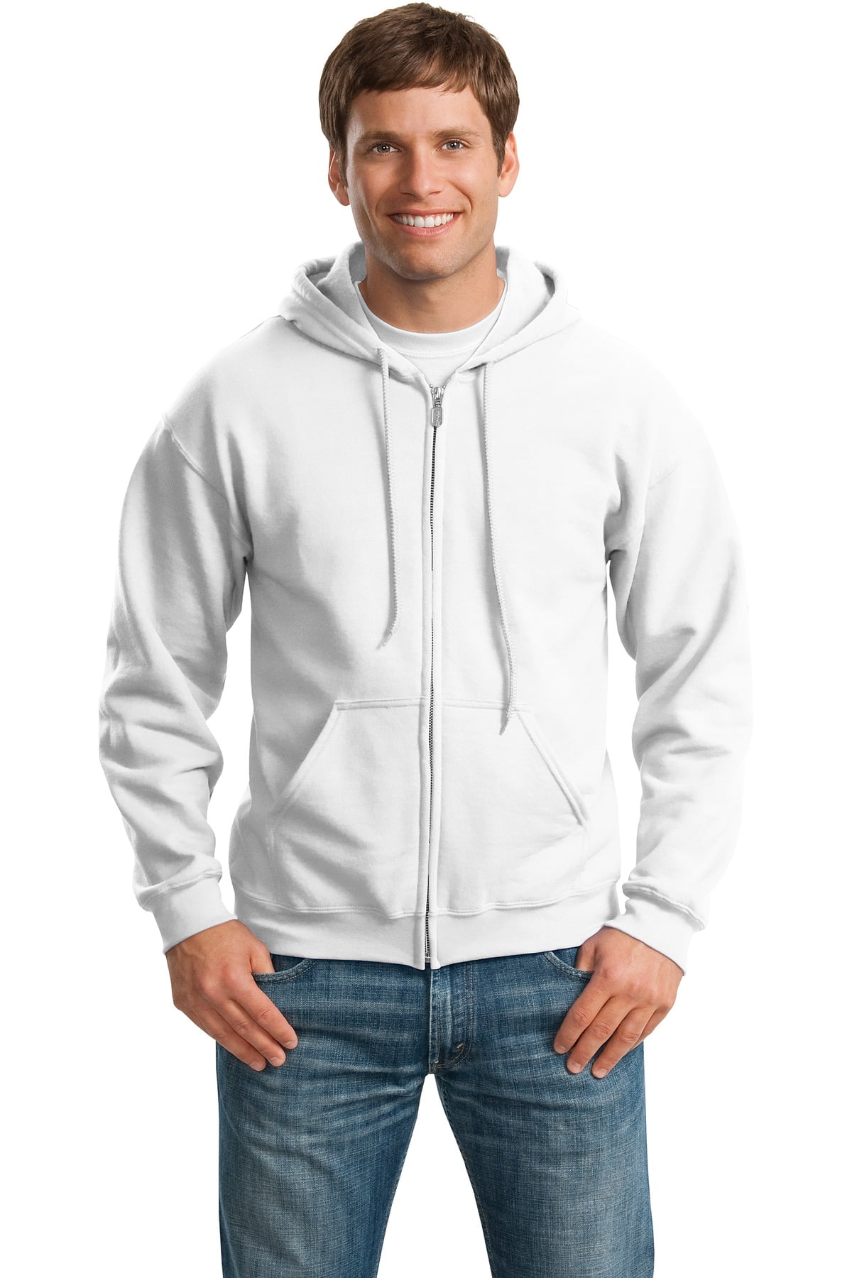 Hooded Sweatshirt Men's Adult Blank Hoodie Heavy Blend 8 oz White 