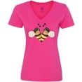 thumbnail image 3 of Inktastic Valentine's Day Bumble Bees Women's V-Neck T-Shirt, 3 of 5