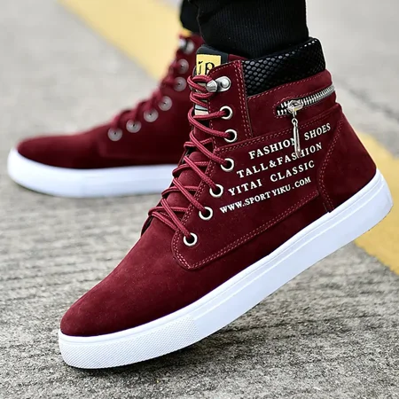 

Men‘s Lace-up Casual Sneakers High Top Shoes Skate Shoes