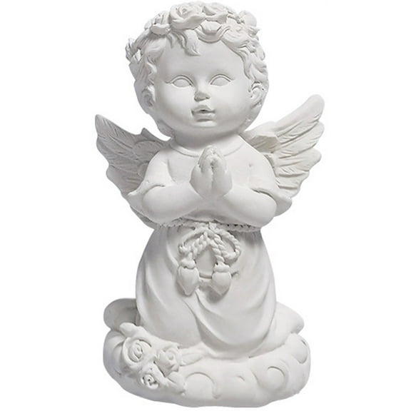 WHAMVOX White Resin Angel Statue for Decoration Easy to Clean Portable and Compact Size 6.5 Inches