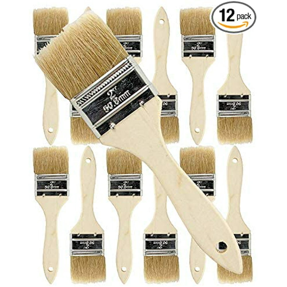 Pro Grade Chip Brush 2 inch Professional Paint Brushes 12 Pack