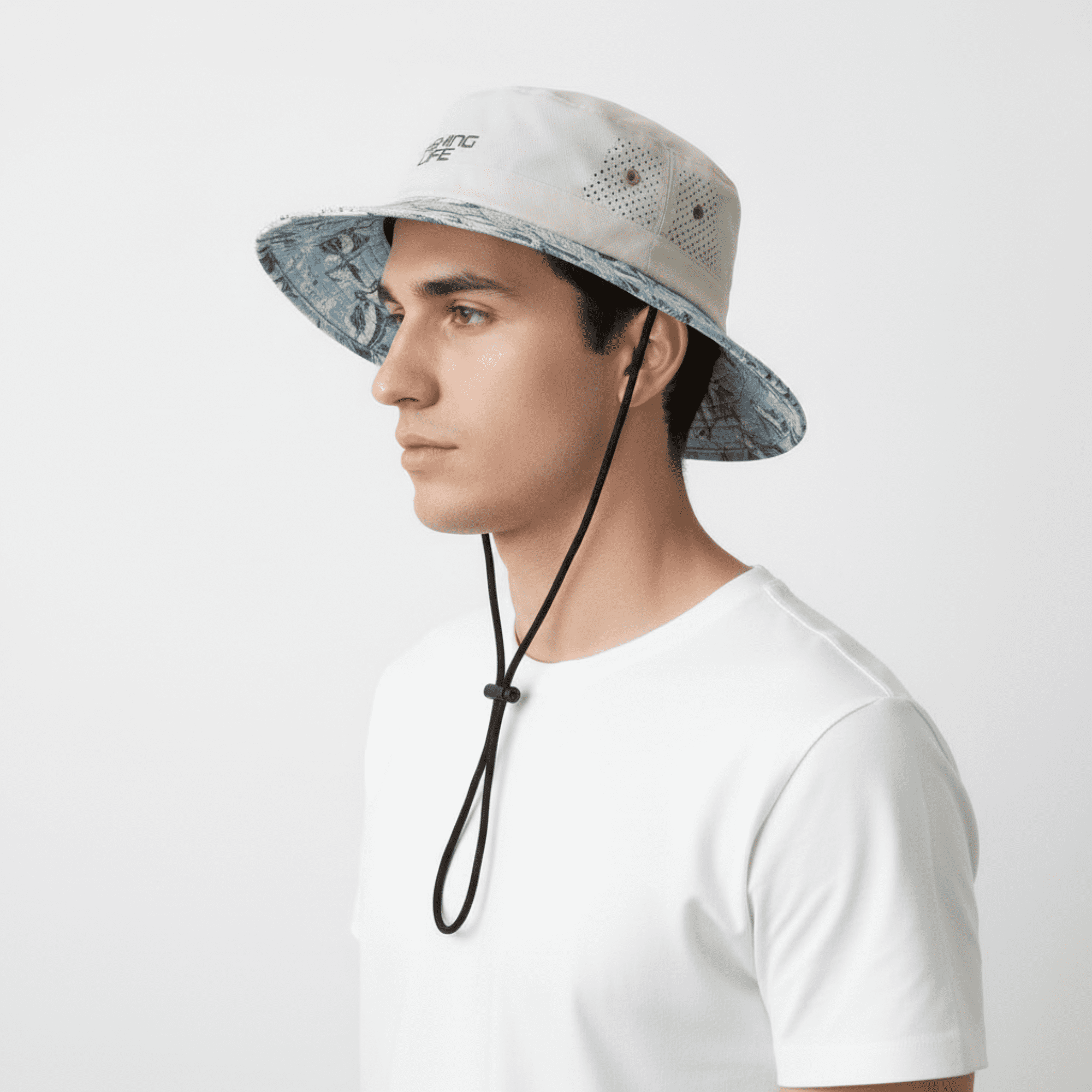 Fishing Life Marlin Waves Performance Bucket Hat - Adult Unisex