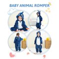 thumbnail image 4 of HAHASHOW Unisex Infant Toddler Animal Flannel Hooded Romper Jumpsuit, Fall Winter Warm Soft One-Piece Onesie, Machine Washable, 0-3T, 4 of 7